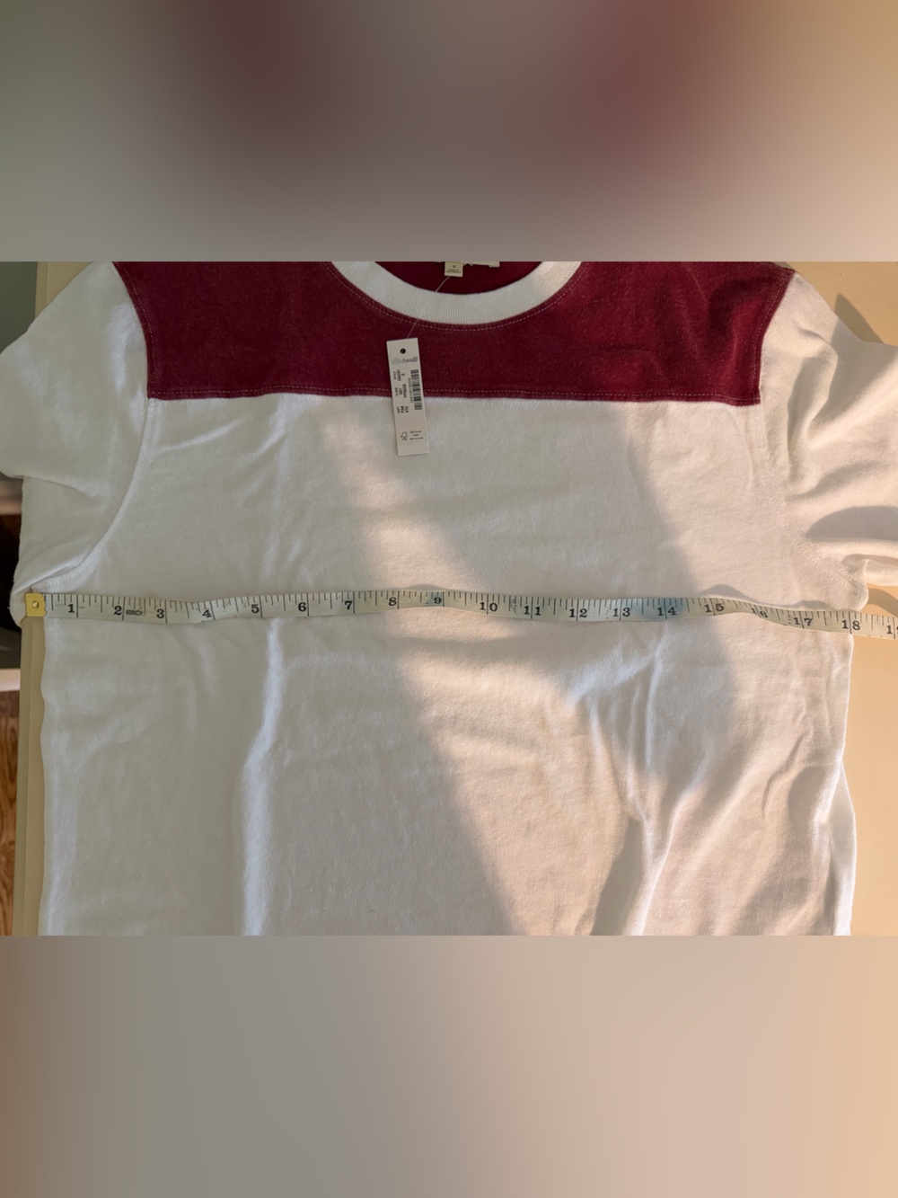 Madewell Relaxed Varsity Tee in Vintage Jersey Red Size Small NWT - Picture 6 of 6